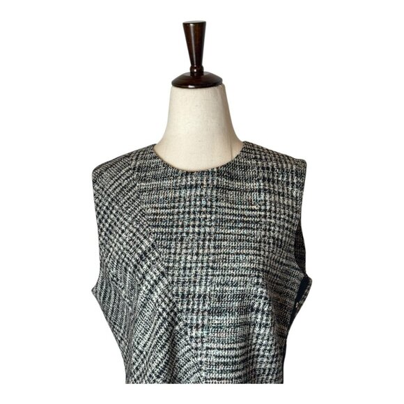 Jason Wu Shirt Women 10 Black Houndstooth Virgin Wool Peplum Top Whimsigoth - Picture 4 of 11